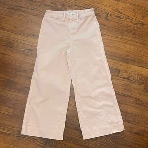 Madewell Emmett Pink High Waist Wide Flare Leg Crop Jeans Size 27‎